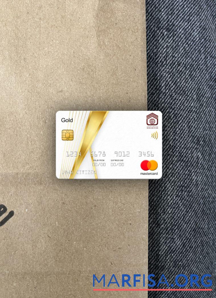 Realistic Sudan National Bank mastercard gold photolook front download for verification